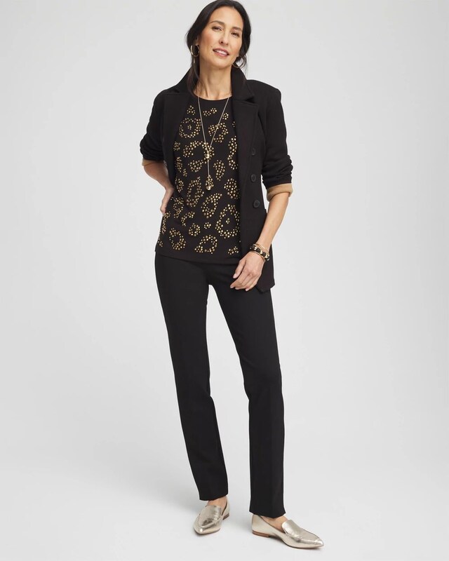 Touch of Cool Embellished Leopard Layering Tee - image 2
